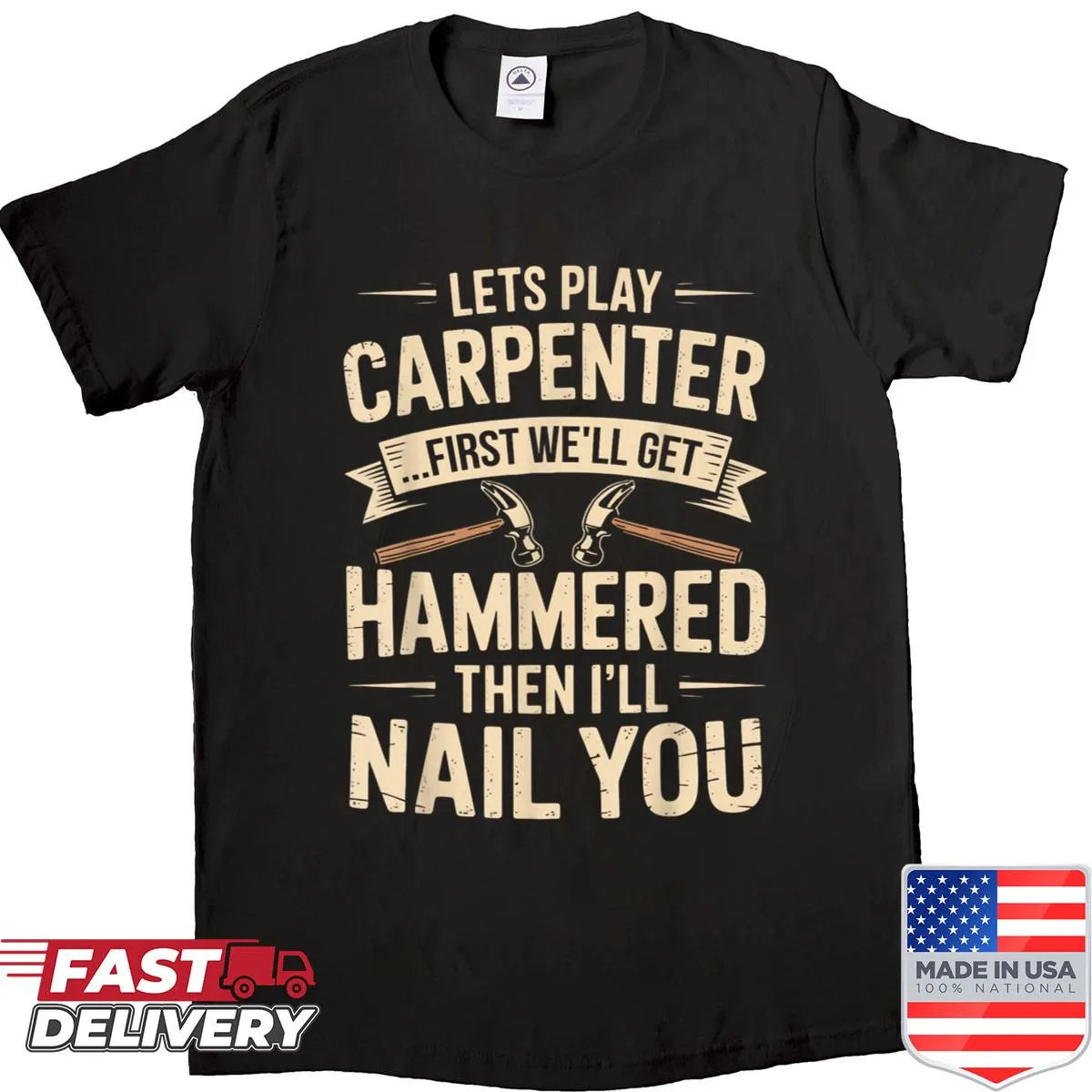 Playful carpenter-themed shirt for woodworking enthusiasts