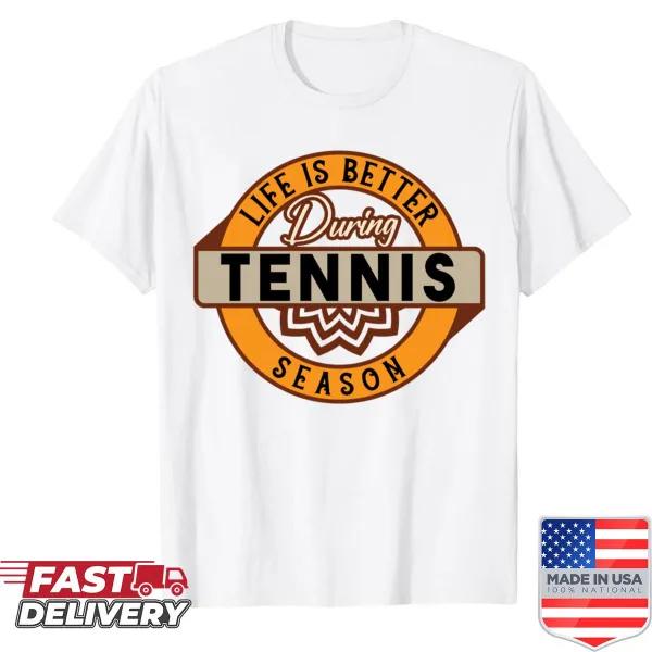 Typography shirt celebrating tennis season with playful text