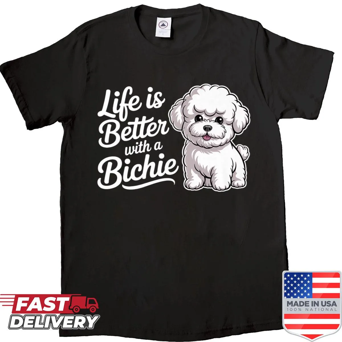 Funny shirt with text about Bichon Frise dogs