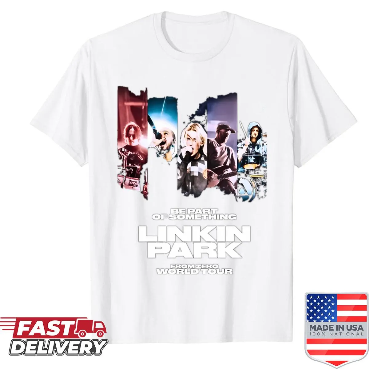 Vintage-style shirt featuring Linkin Park band design