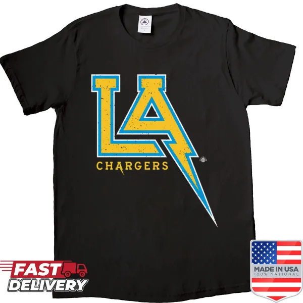 Shirt celebrating the Los Angeles Chargers with game day graphics