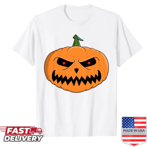 Boxy T-shirt with a menacing jack-o-lantern Halloween design