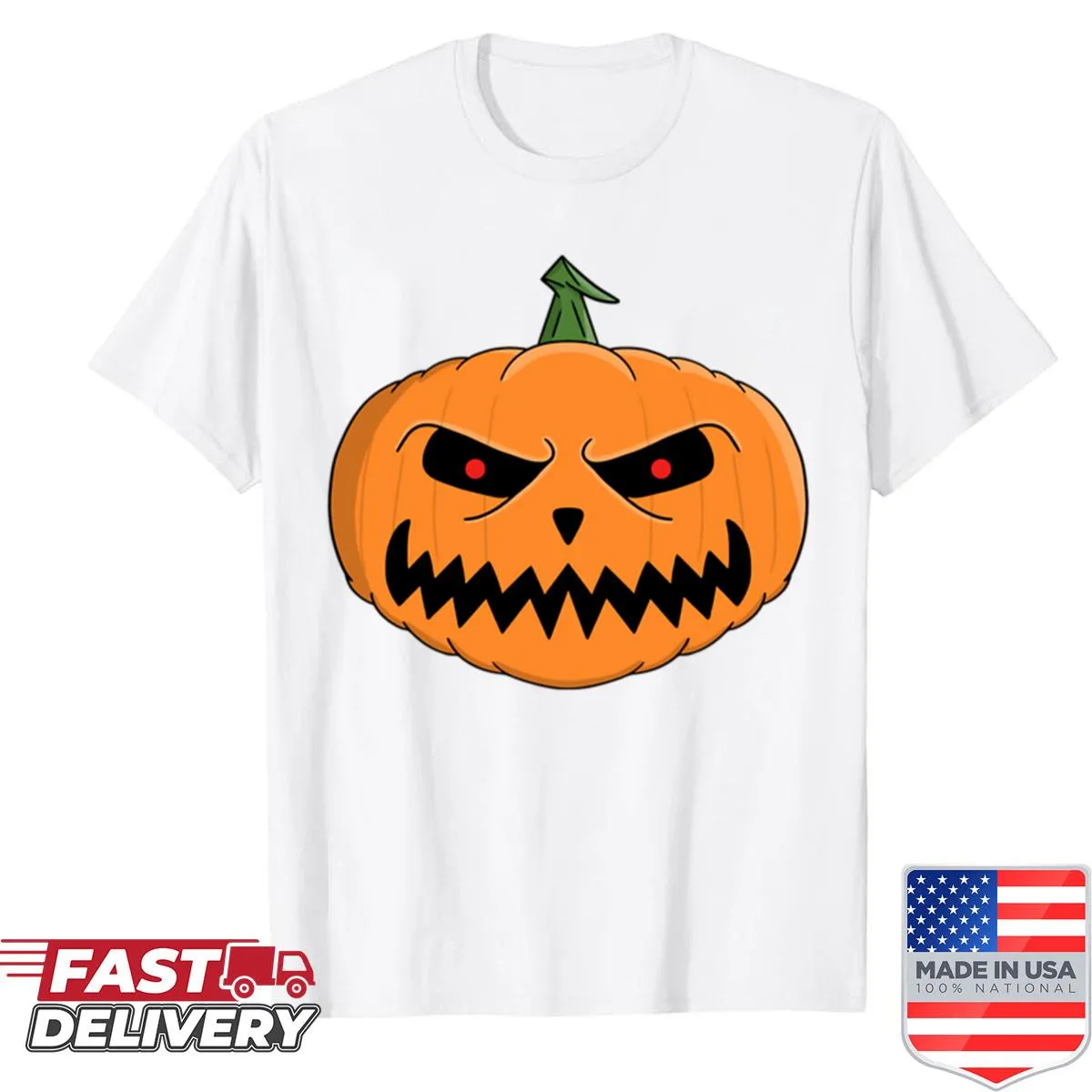 Boxy T-shirt with a menacing jack-o-lantern Halloween design
