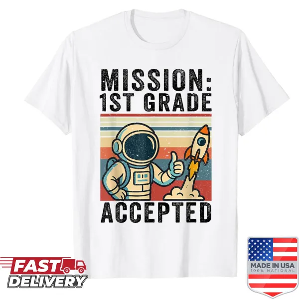 Illustration of a cheerful astronaut for first grade