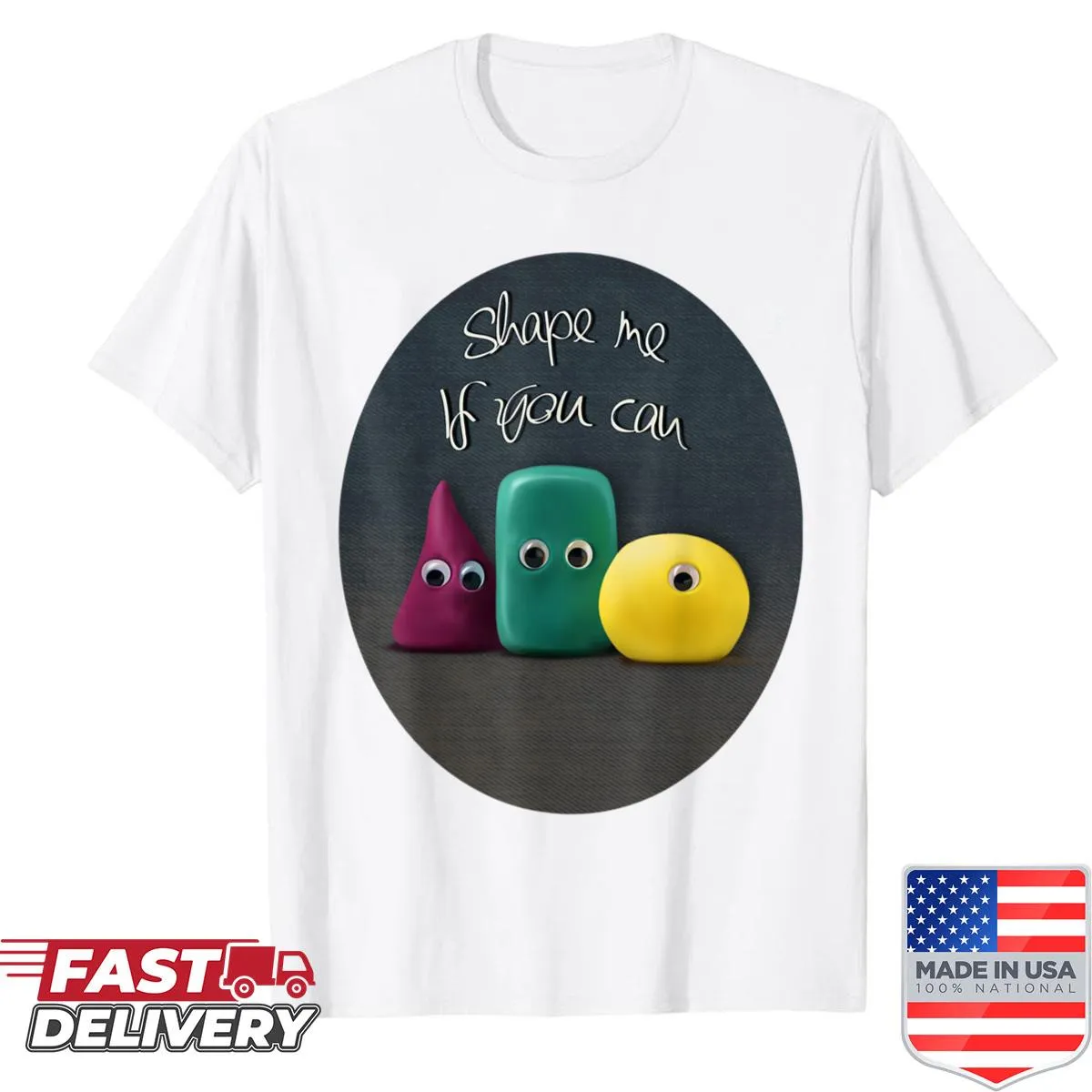 Cartoon monsters in plasticine style on a fun t-shirt