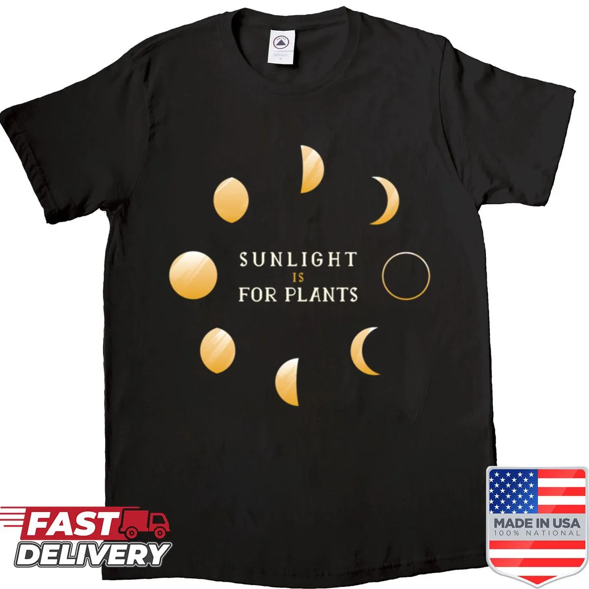 Moon phases with inspiring quotes printed on the shirt.