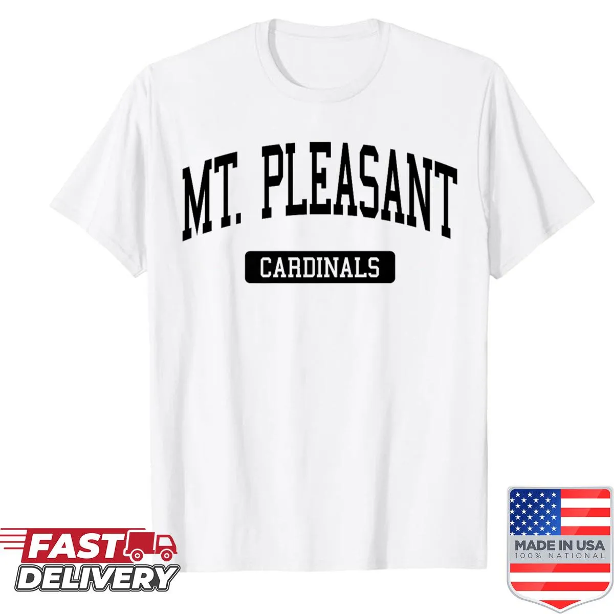 Varsity shirt featuring Mt. Pleasant High School graphics