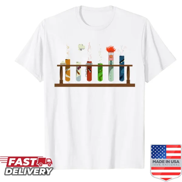 T-shirt illustrating Muppet characters with chemistry elements