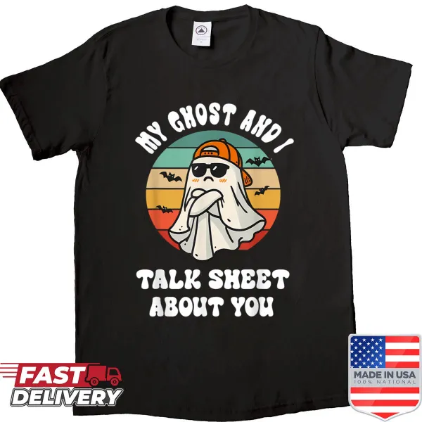 Funny Halloween shirt with ghost and humorous text