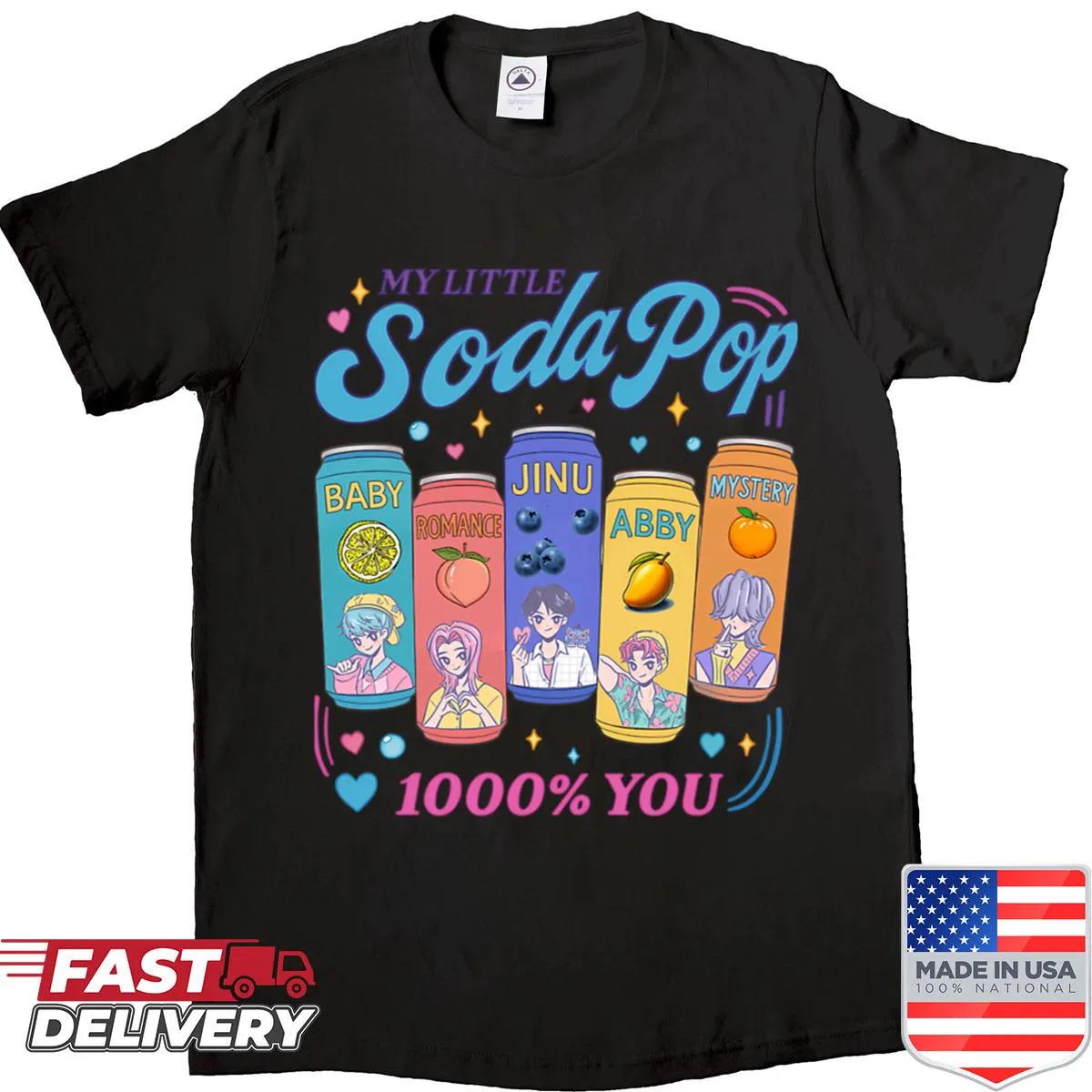 Playful K-pop inspired shirt with fun design for fans