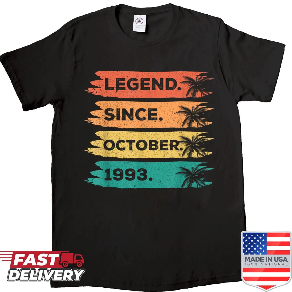 Vintage-style birthday shirt with October 1993 and '32' design