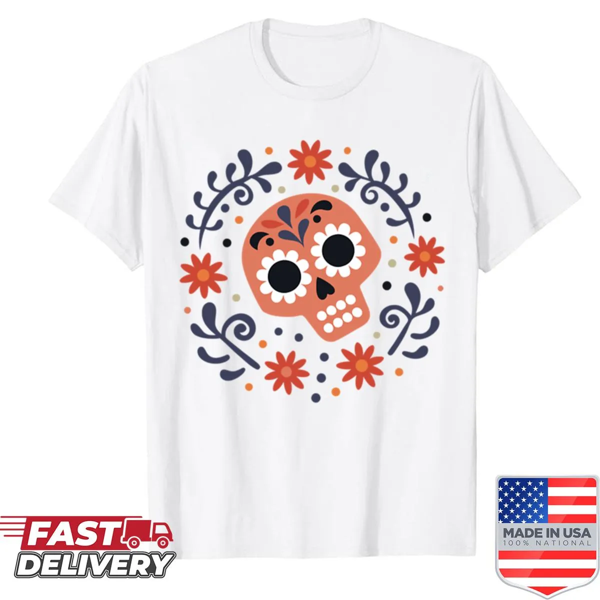 Mexican skull design for Dia De Muertos celebration