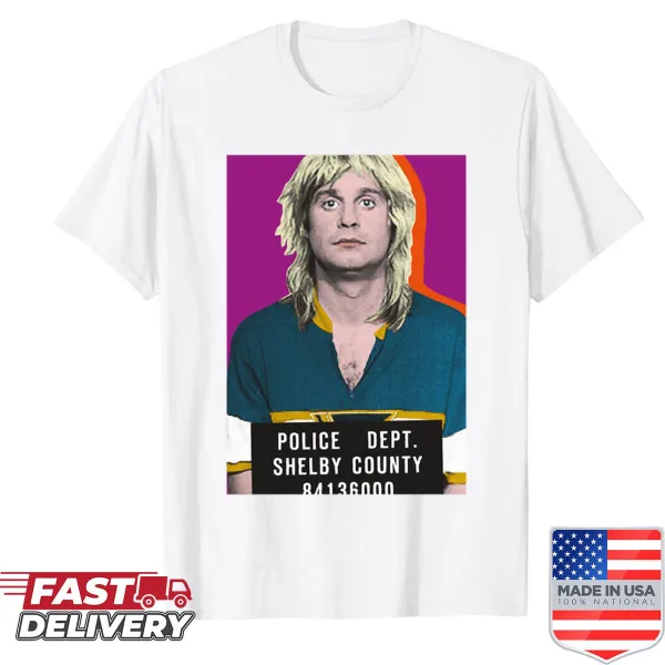 Iconic Ozzy Osbourne graphic on a t-shirt