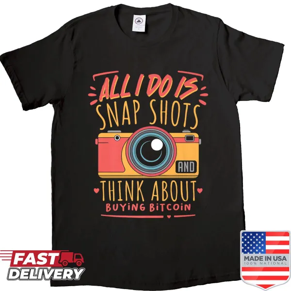 Photography and Bitcoin-themed shirt with clever graphic