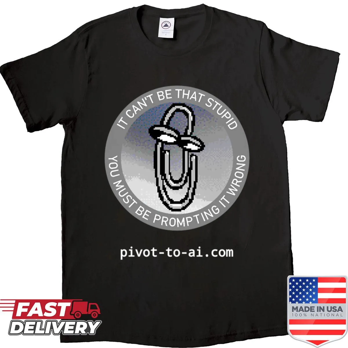 Minimalist shirt with 'Pivot To Ai' in white text
