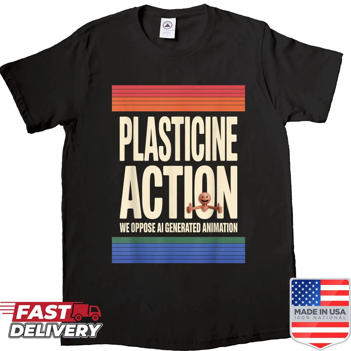 Cute claymation character graphic shirt