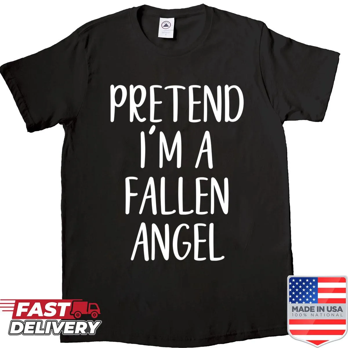 Whimsical Halloween shirt with fallen angel design for all ages