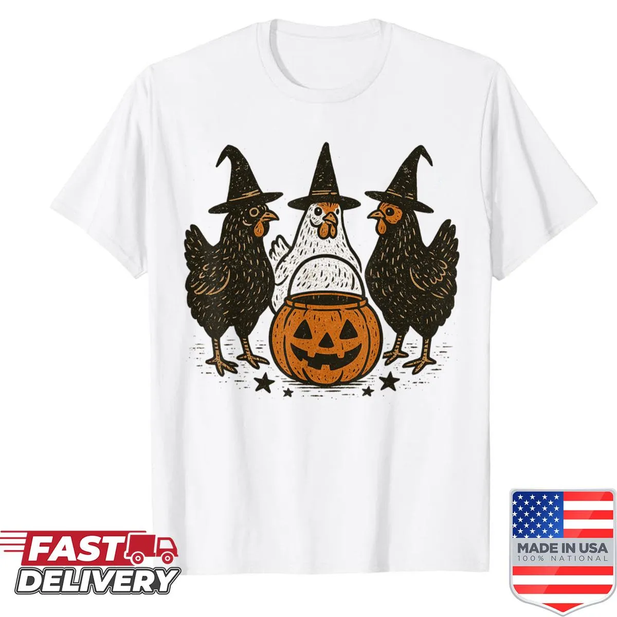 Retro graphic of turkey and pumpkin chicken for fall