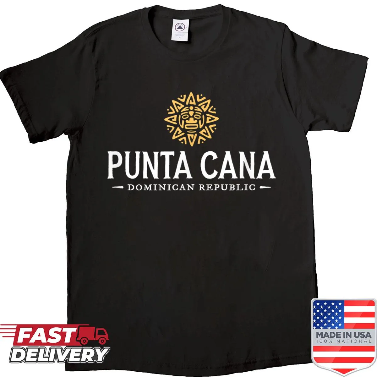 Vintage sun graphic souvenir shirt for Punta Cana beach lovers