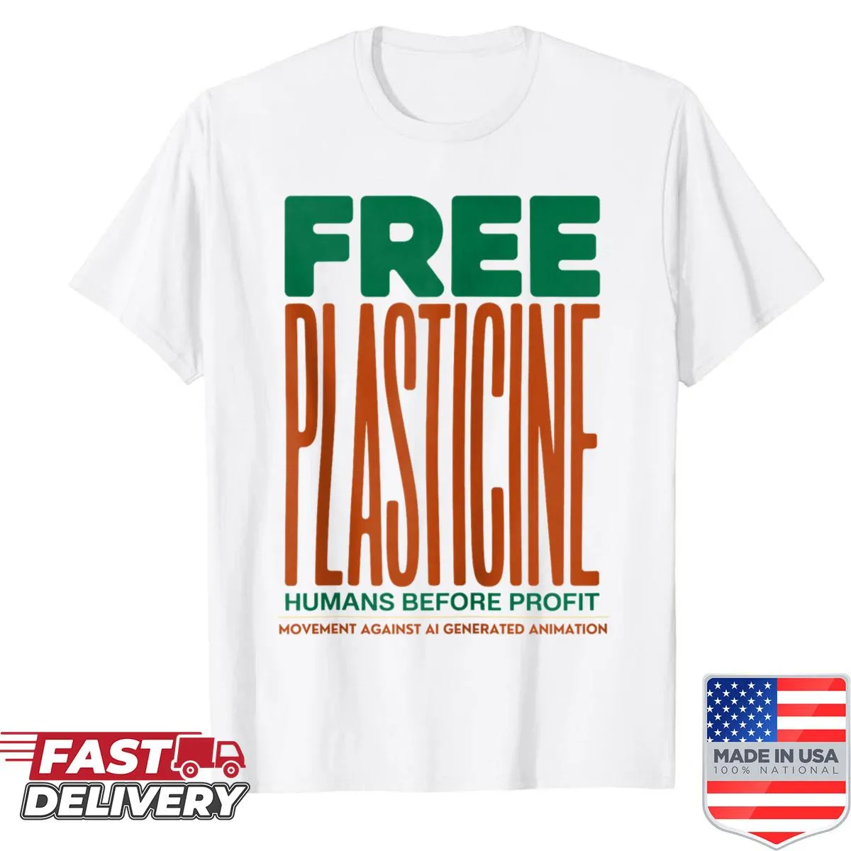 Retro 70s style typography shirt with protest theme.