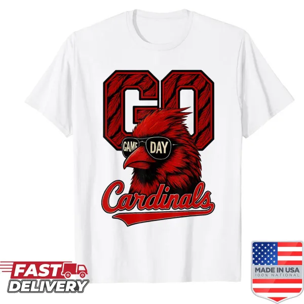 Retro Go Cardinals graphic t-shirt for game day