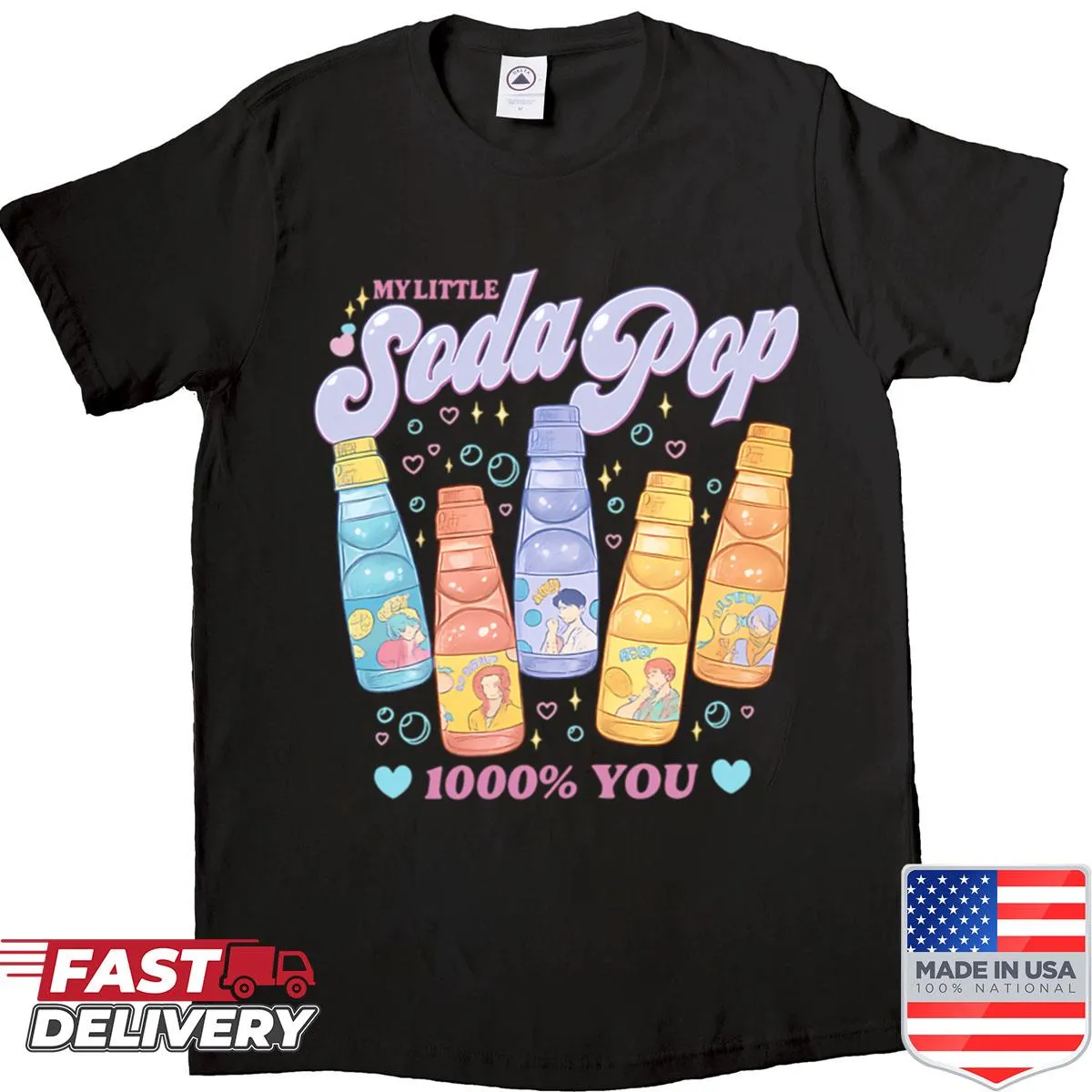 K-pop inspired T-shirt featuring designs from Saja Boys and Huntrix.