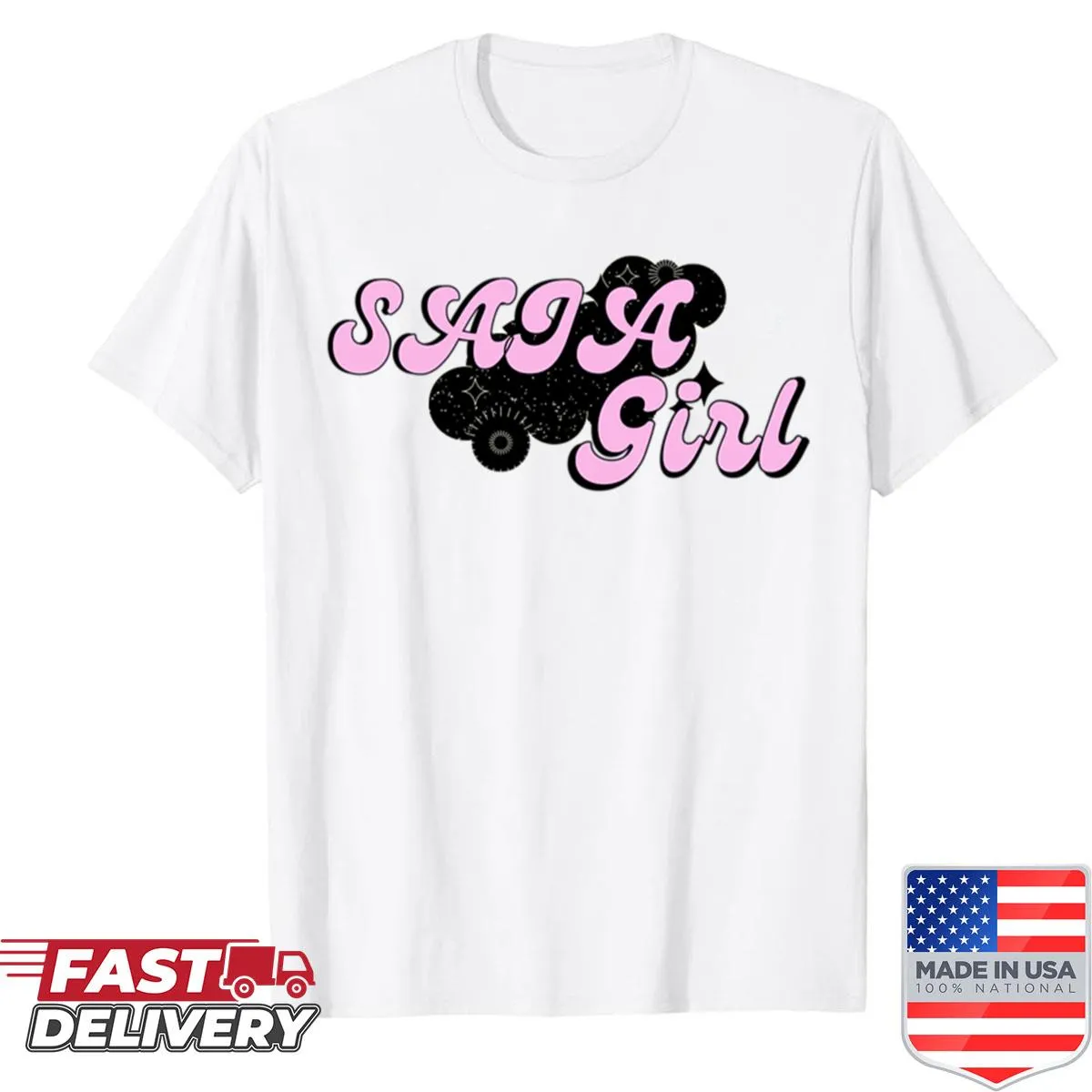 Hand-lettered shirt with an empowering message for women