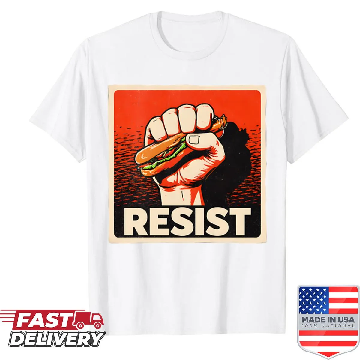 Funny Sandwich Thrower T-shirt with playful typography