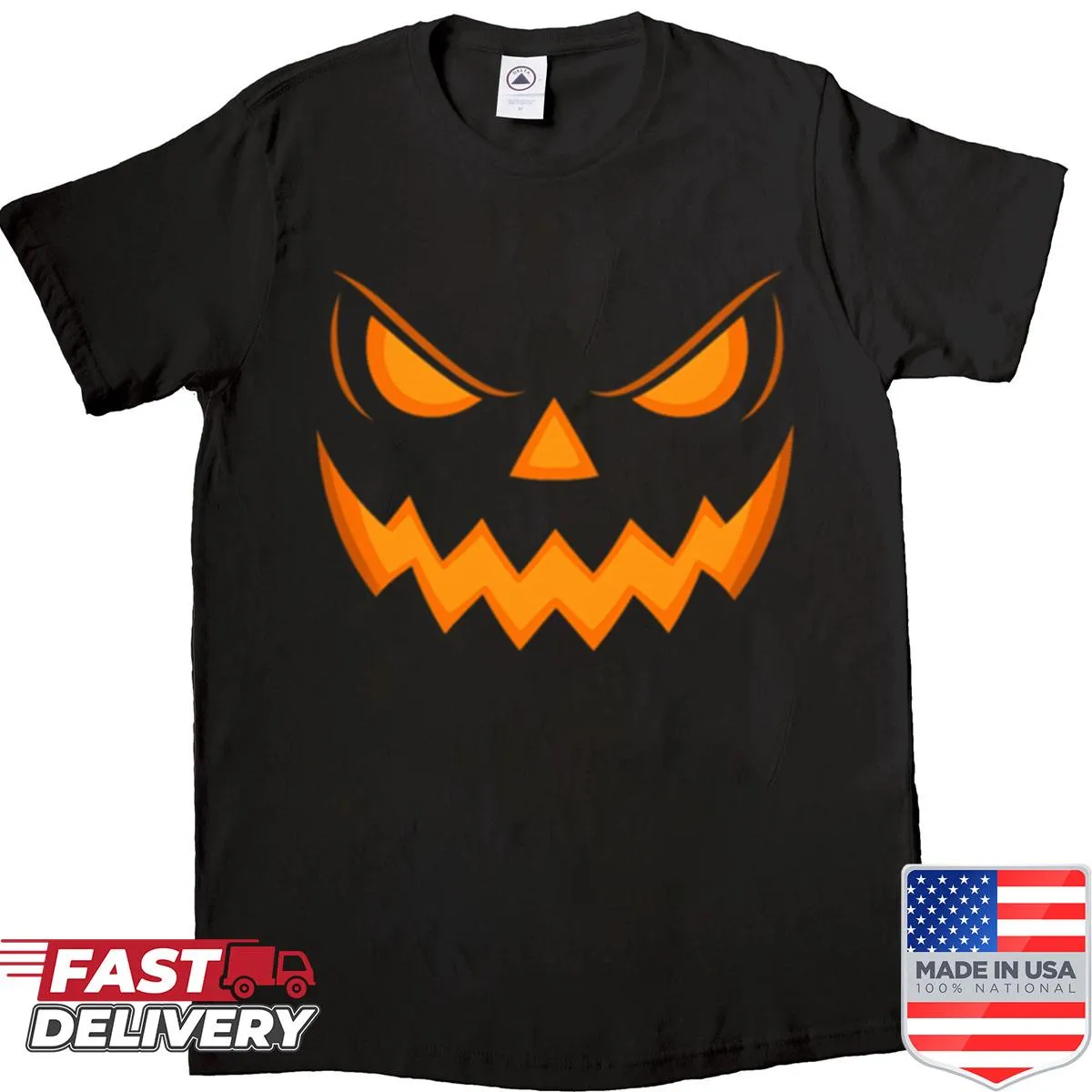 Oversized shirt featuring a scary Jack Olantern face for Halloween