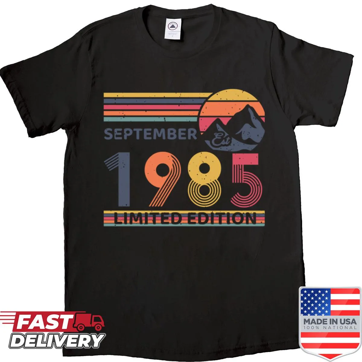 Vintage 40th birthday t-shirt for September 1985