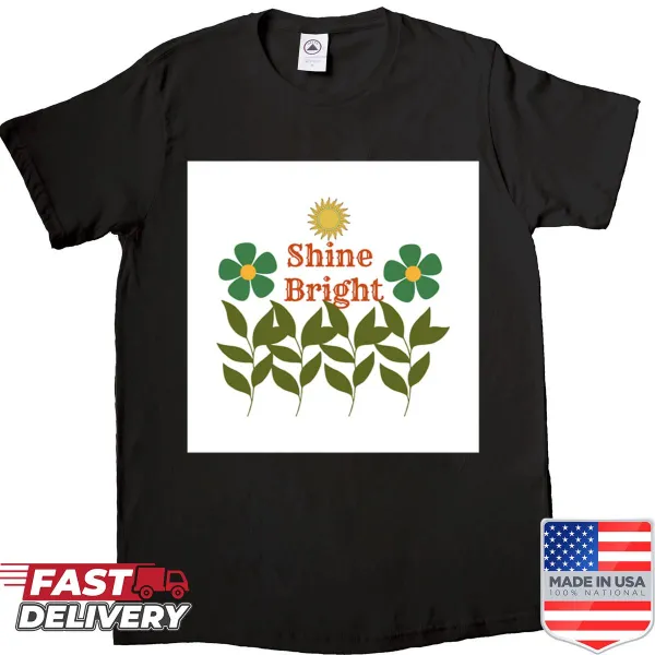 Oversized shirt with inspirational 'Shine Bright' typography