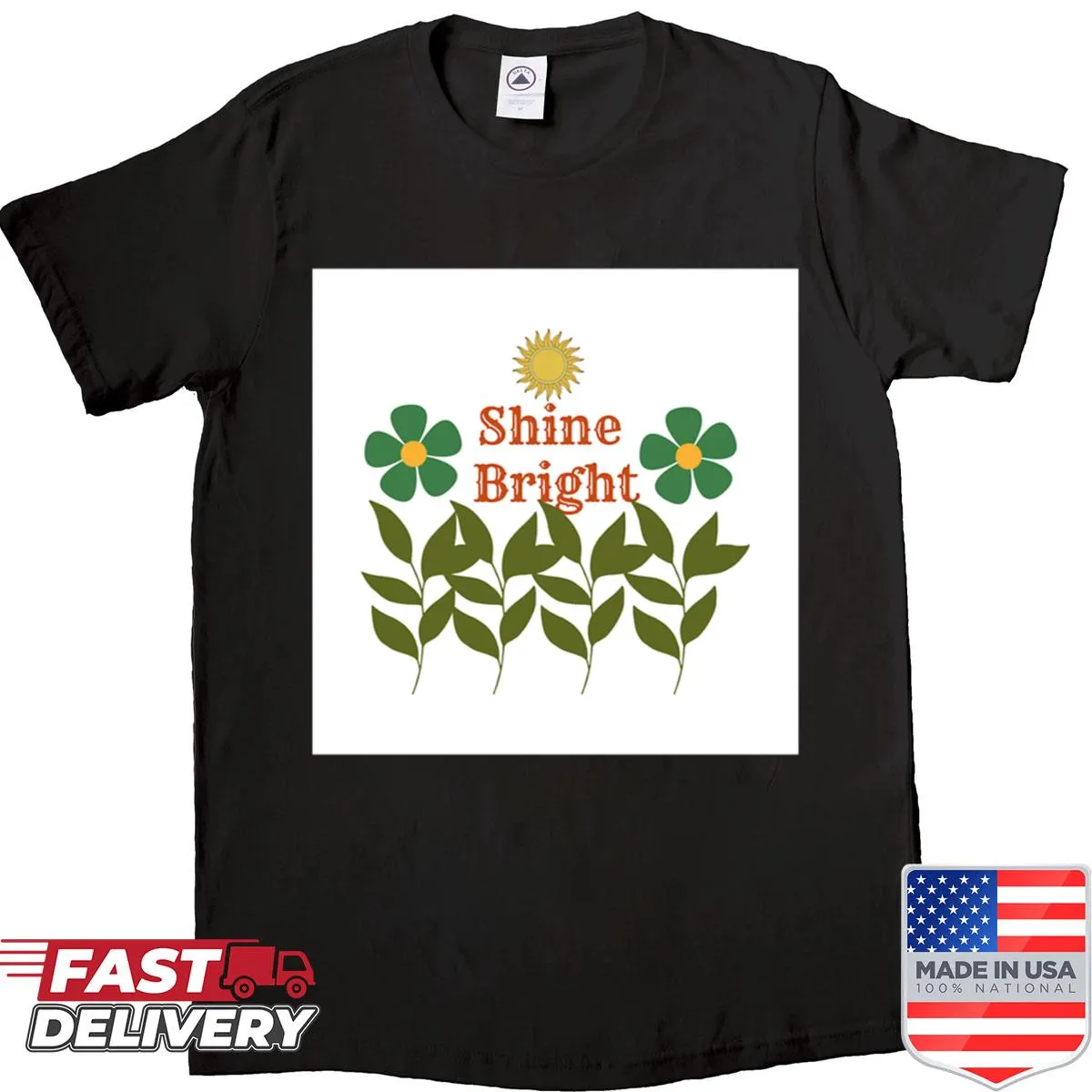 Oversized shirt with inspirational 'Shine Bright' typography