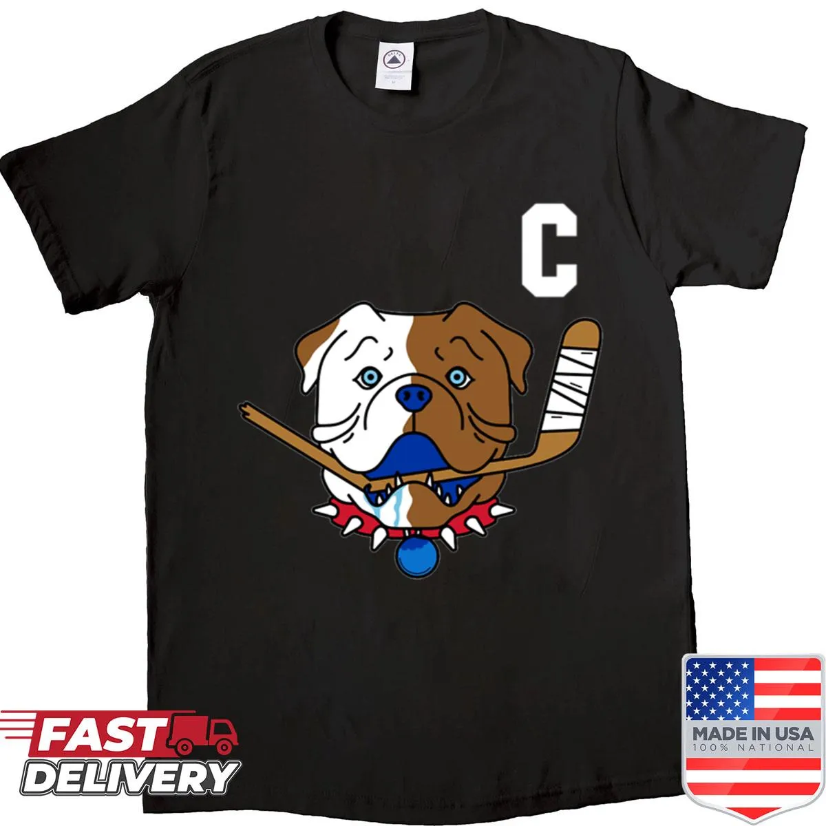 Shirt featuring Shoresy and Sudbury Bulldogs with playful design