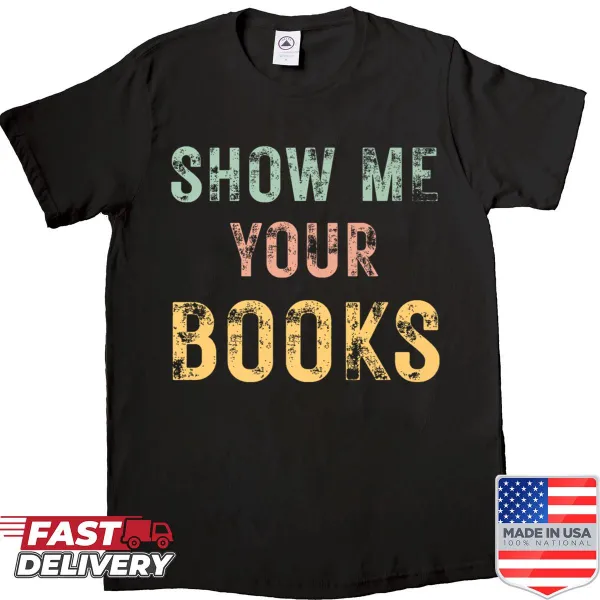 Funny book lover shirt with a playful reading challenge