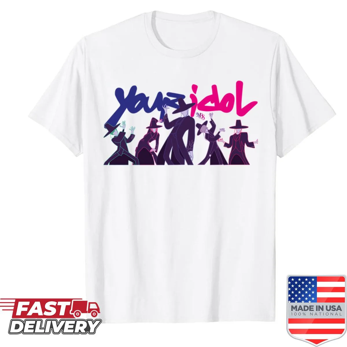 Oversized shirt with a silhouette design inspired by Saja Boys