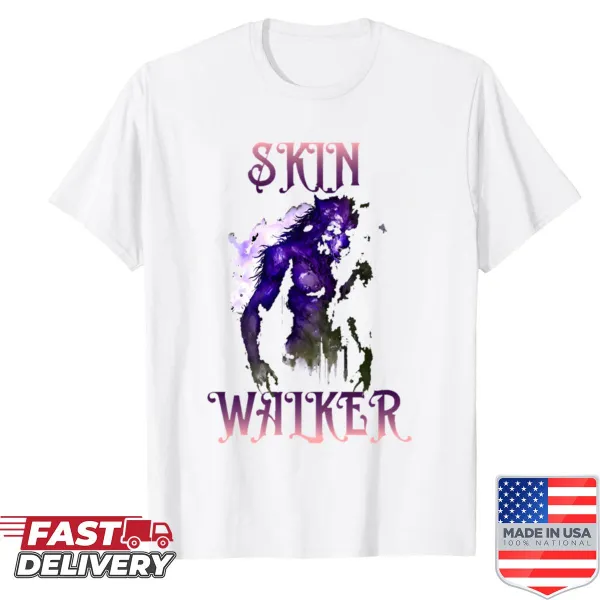 Graphic shirt inspired by the Skinwalker myth, featuring bold typography