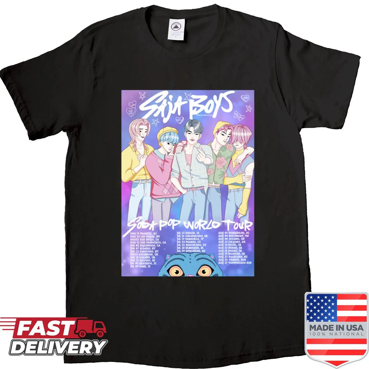 Shirt with 'Soda Pop World Tour' slogan