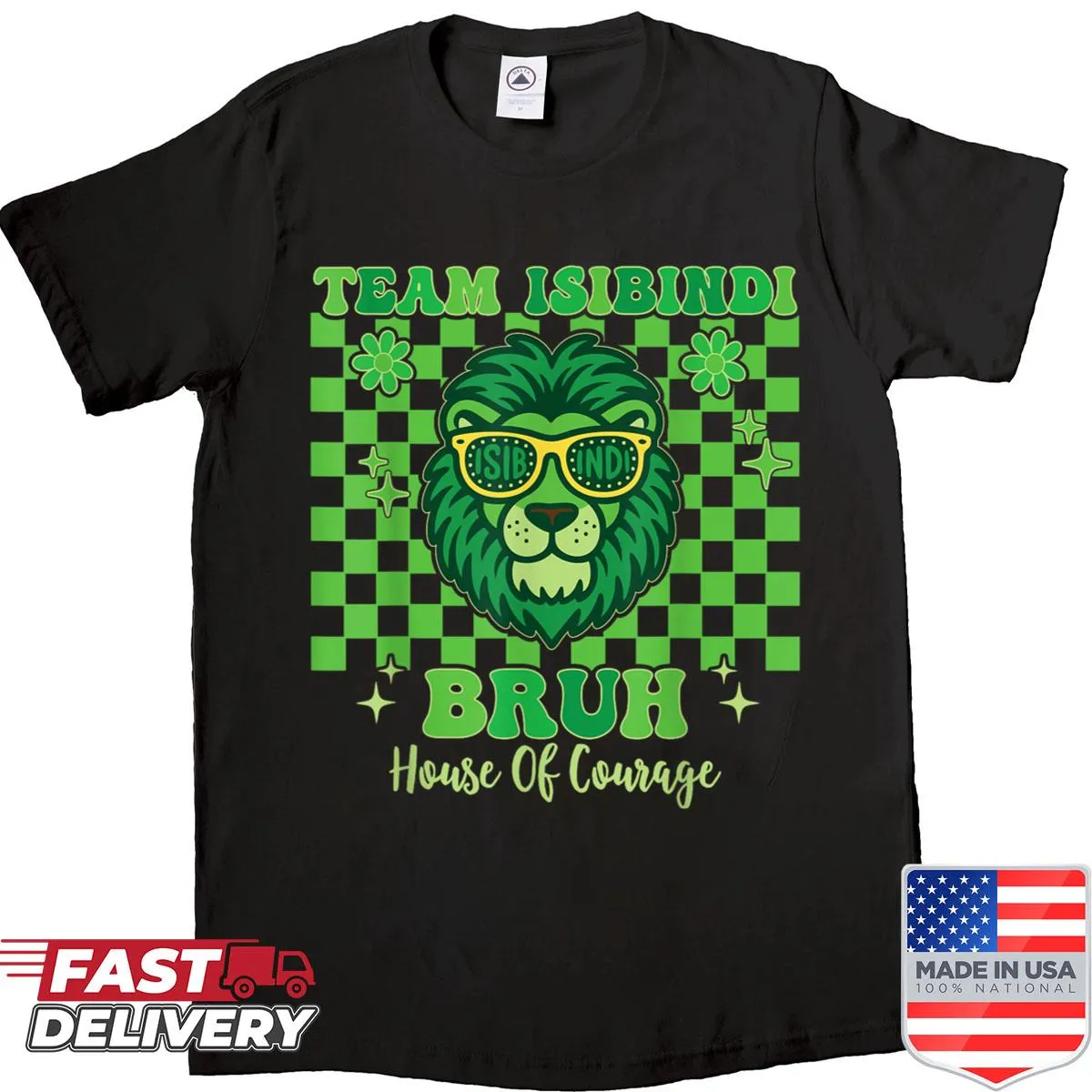 Typography design representing courage and teamwork in schools shirt