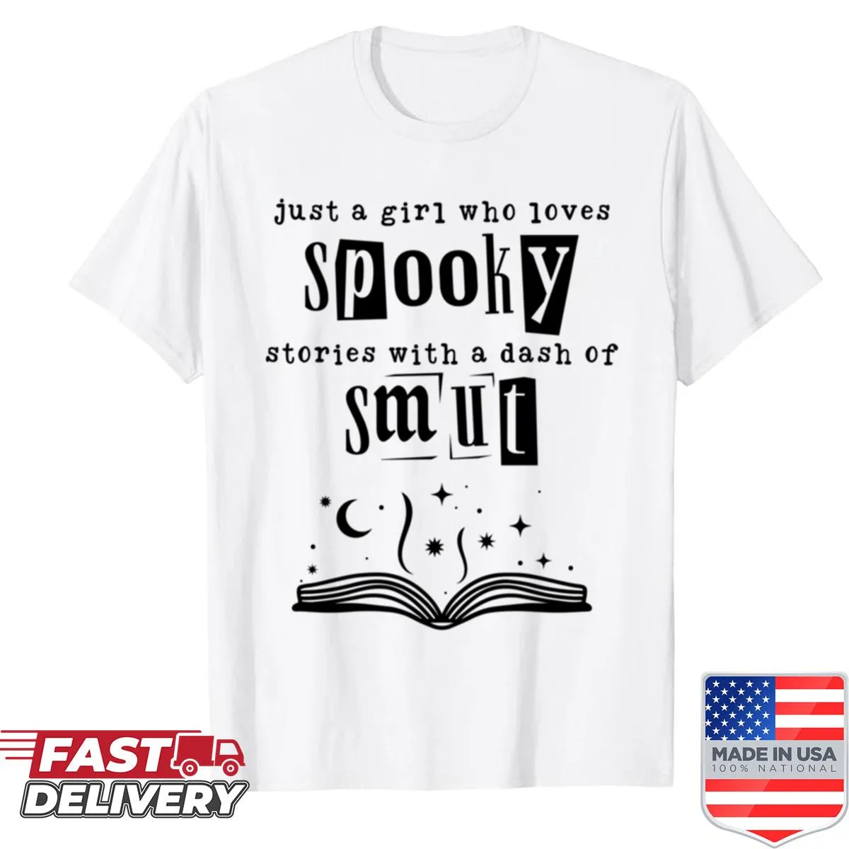 Shirt featuring spooky stories and humorous design