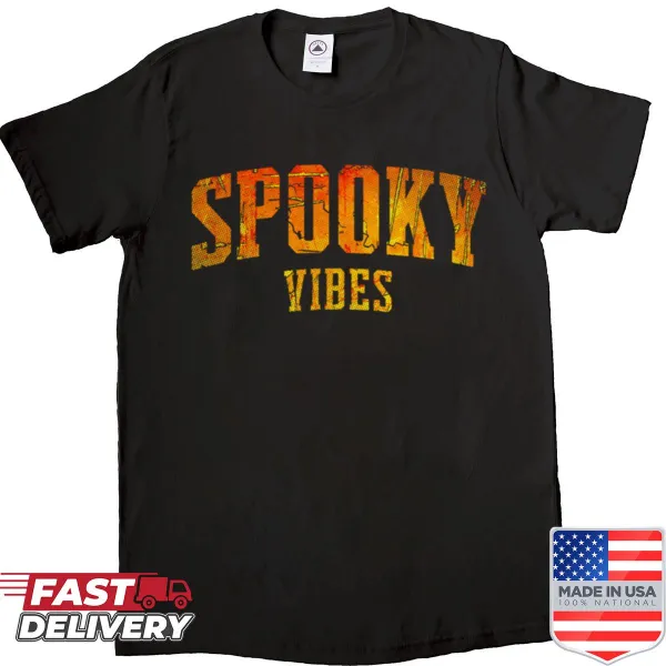 Whimsical Halloween shirt featuring playful spooky graphics.
