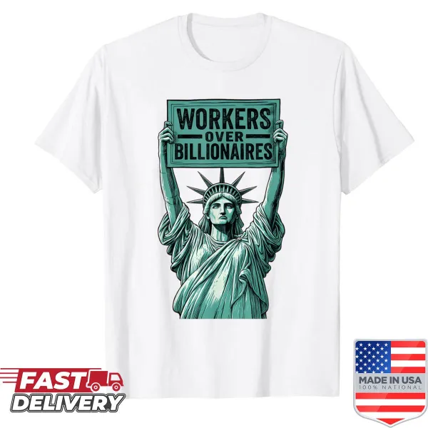 Shirt featuring a graphic of the Statue of Liberty, symbolizing freedom.