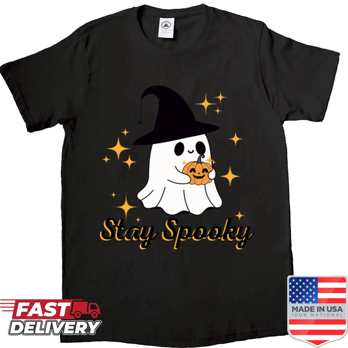 Oversized shirt with 'Stay Spooky' typography for Halloween lovers