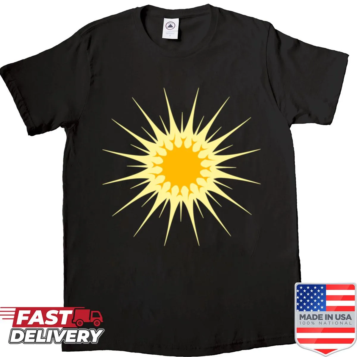 T-shirt with sunny illustrations symbolizing summer