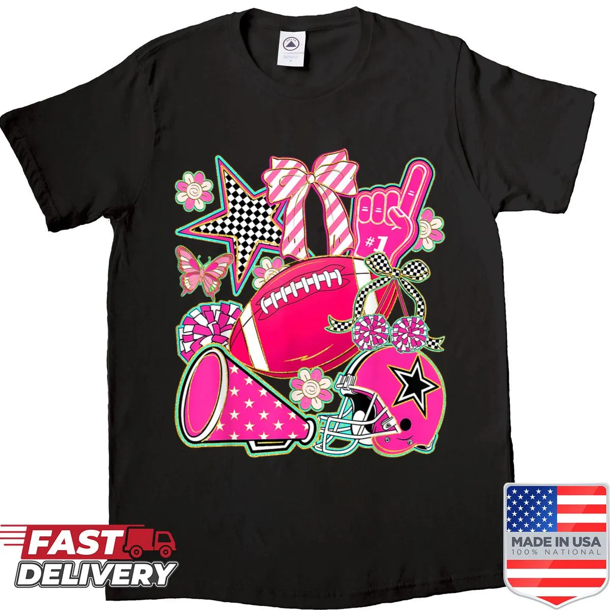 Breast cancer awareness T-shirt with tackle cancer bow graphic