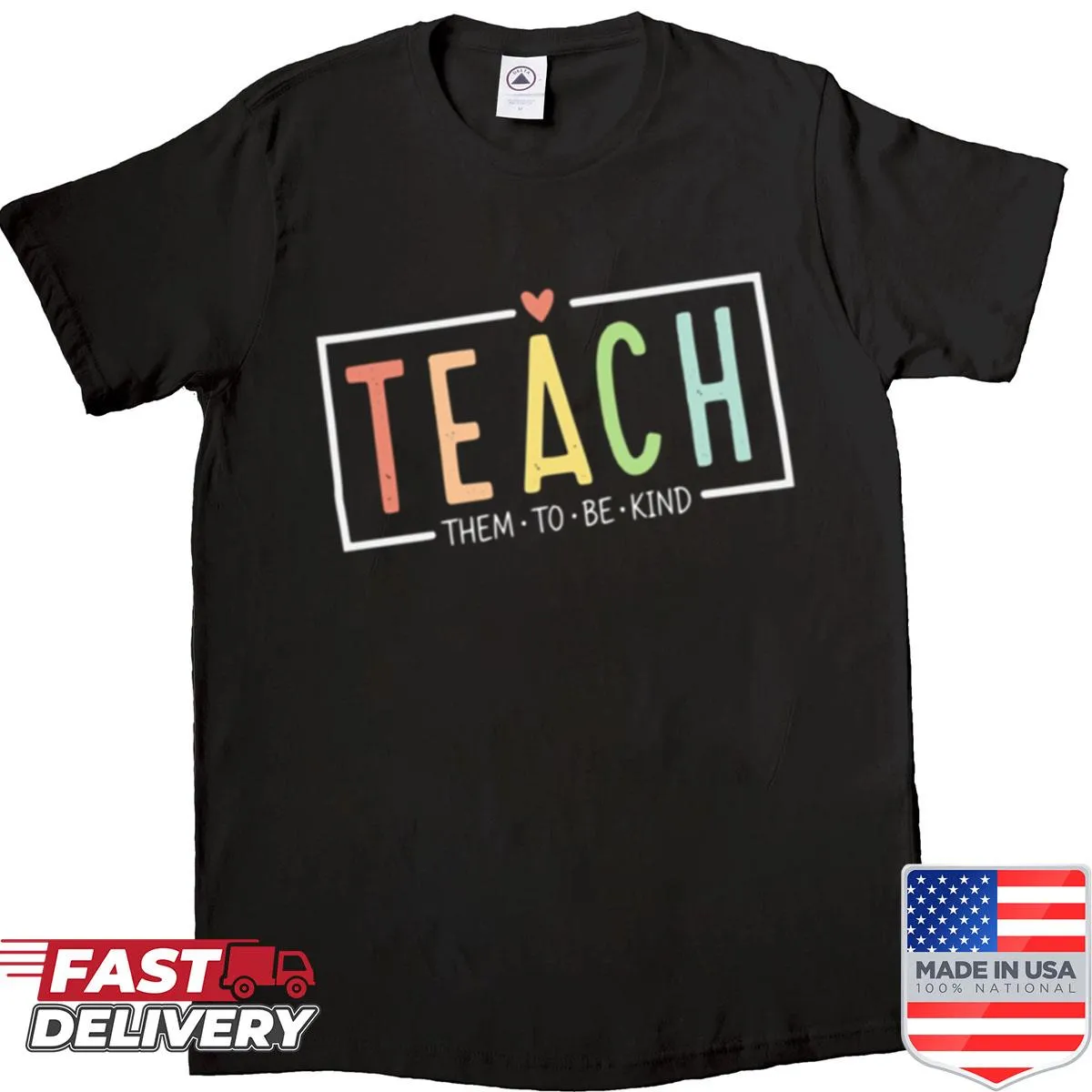 Teacher shirt with a kindness message in a clear typography