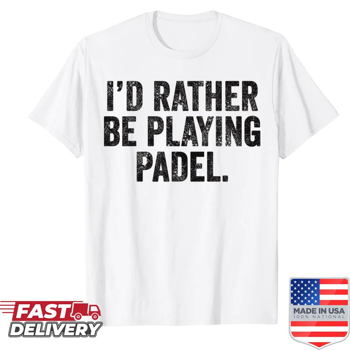 T-shirt expressing desire to play padel instead of tennis