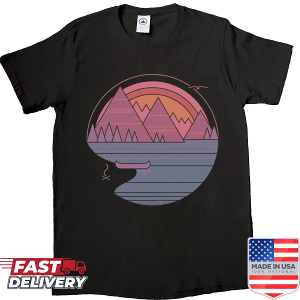 Typography shirt with the phrase 'The Mountains Are Calling'