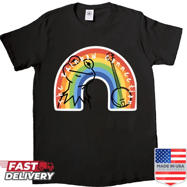 Oversized shirt with an artistic rainbow design representing Rainbow Connection.