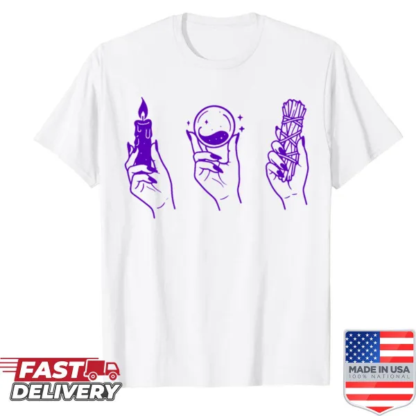Whimsical t-shirt depicting three enchanting witches