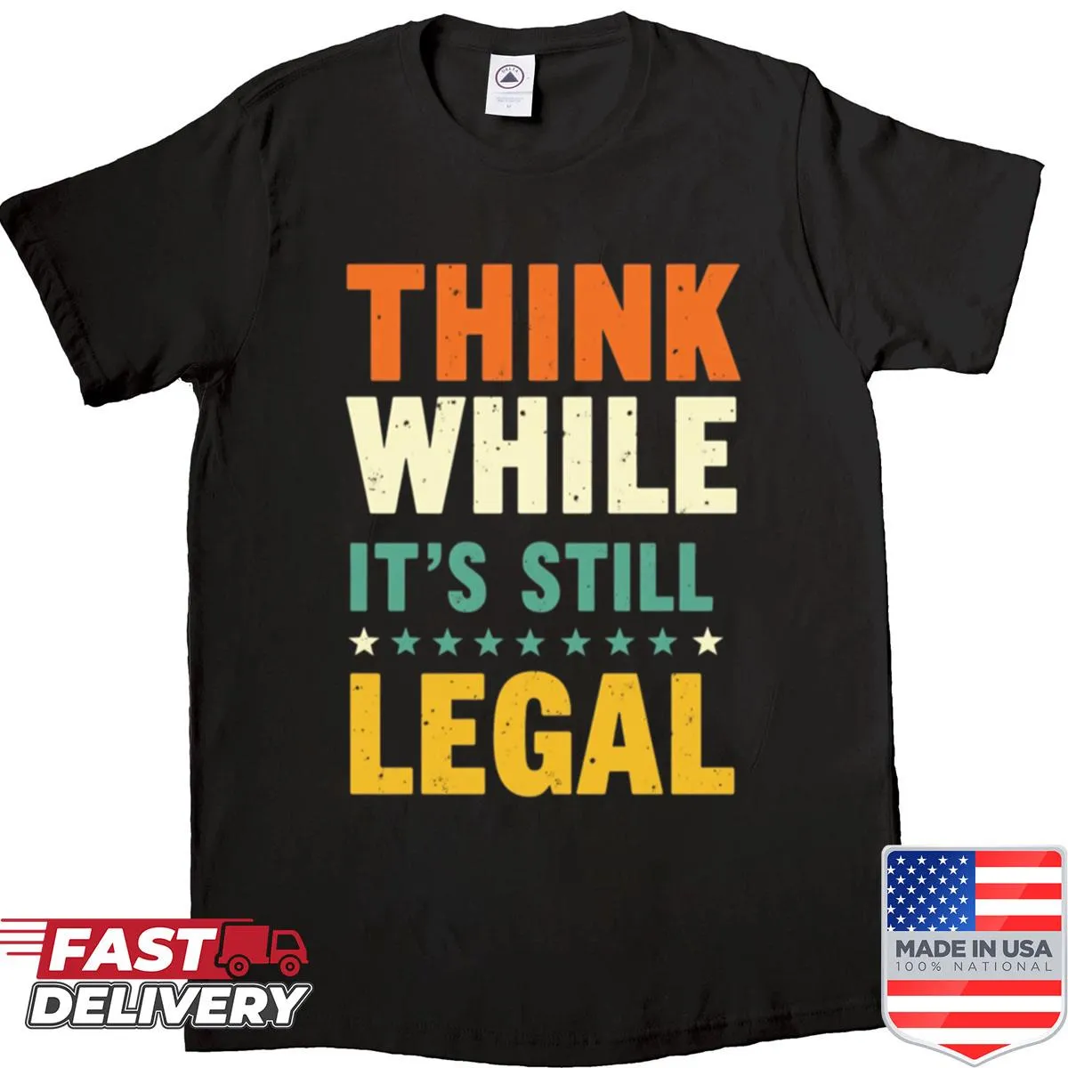 Bold retro typography oversized shirt with an expressive quote